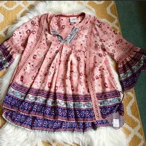 Knox Rose Pink Baby Doll Blouse